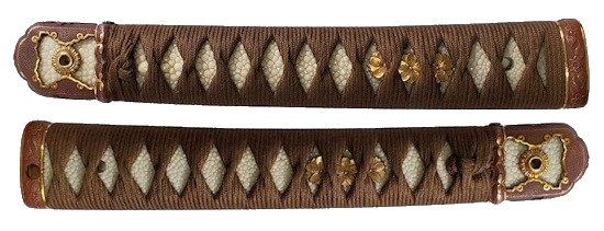 軍刀柄純綿茶色諸捻り巻き