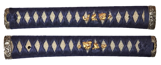 正絹紺色諸捻り巻き