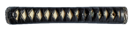 牛表革黒色片摘み巻き